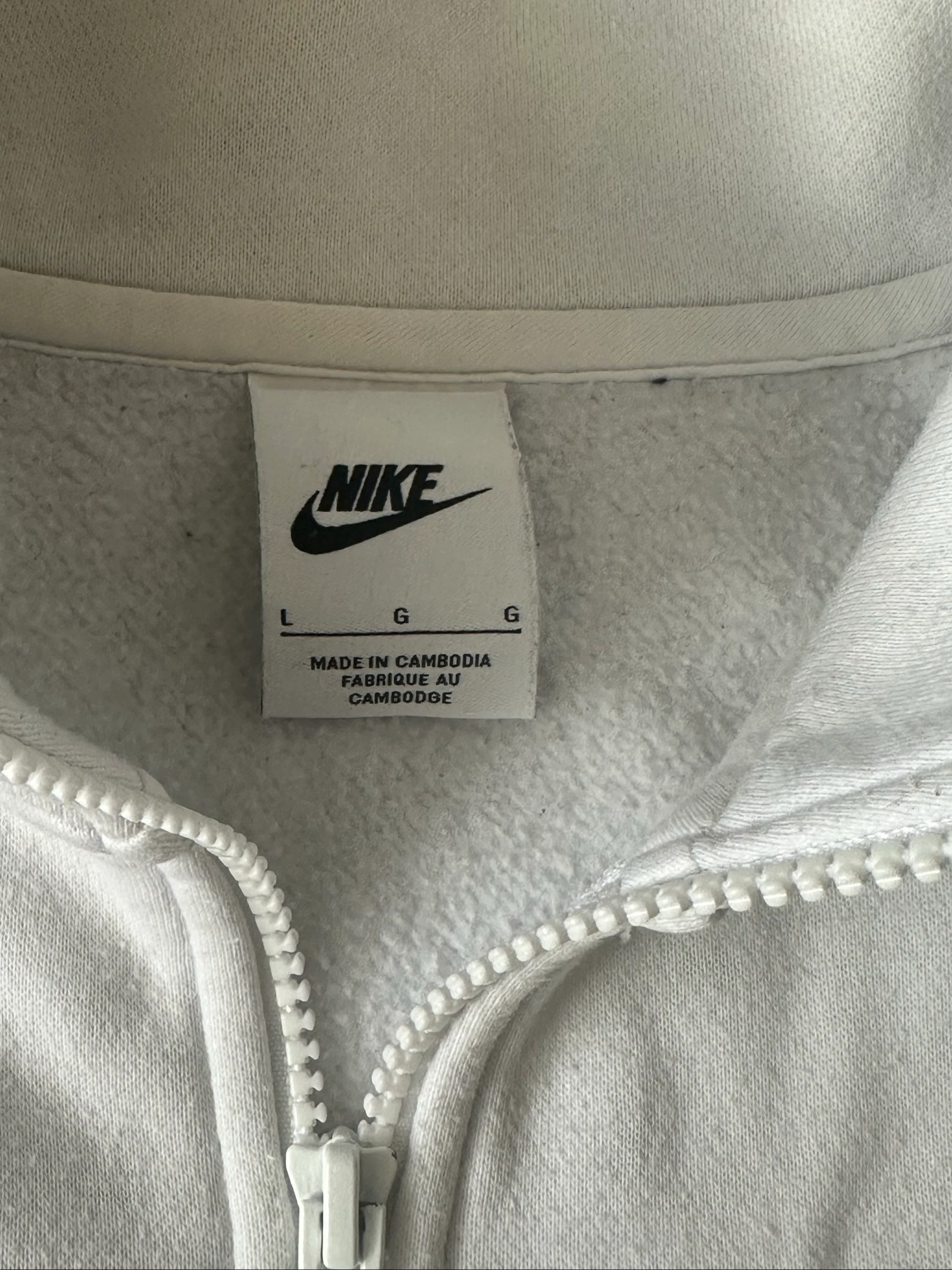 Nike Moletom com Zíper Cinza Branco Preto Tamanho G Original – photo 8
